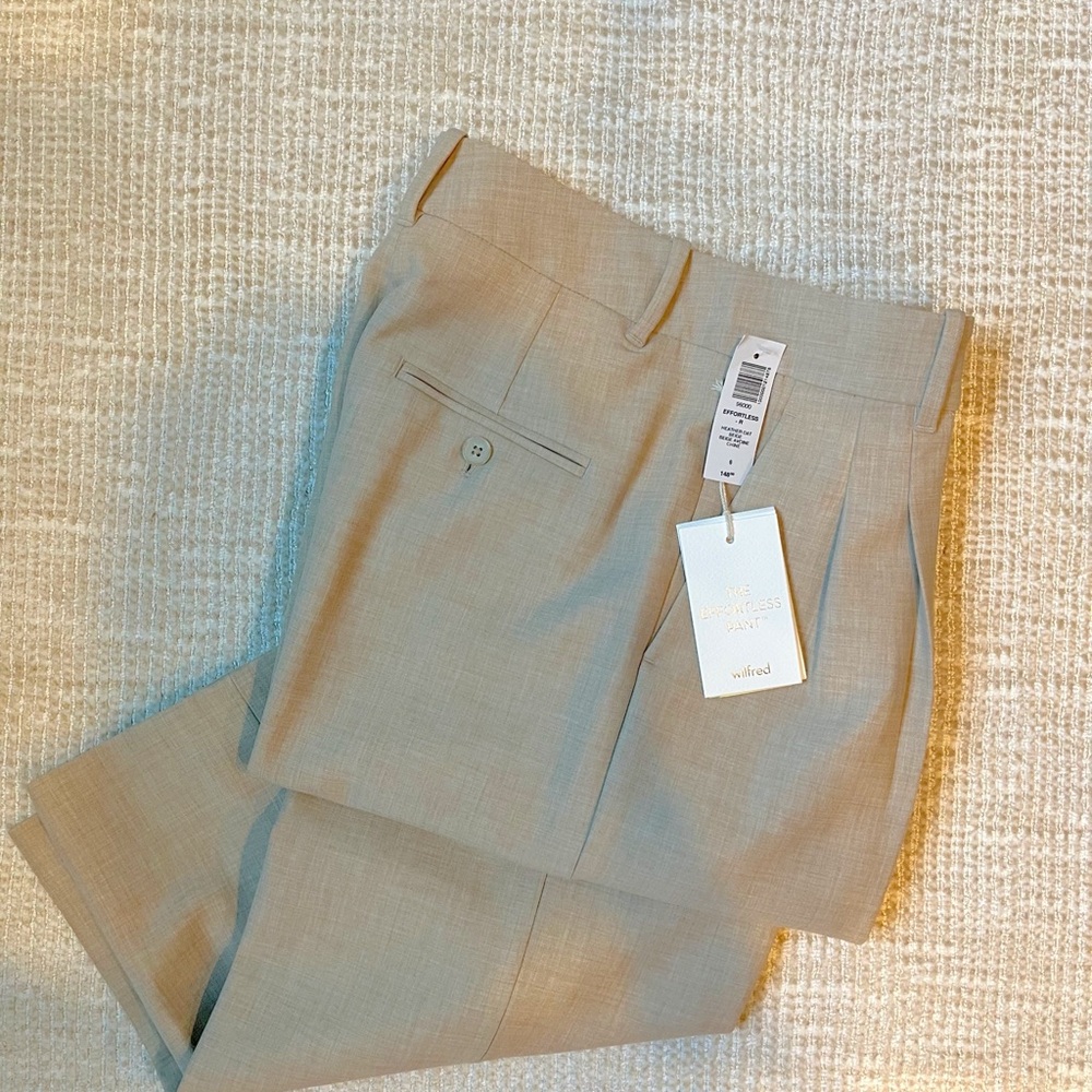 Aritzia Wilfred Light Tan Trousers